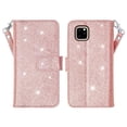 thumbnail image 2 of For Apple iPhone 12/12 Pro Case, Leather Wallet Case Kickstand Phone Case for iPhone 12/12 Pro - Glitter Rose Gold, 2 of 6