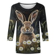 thumbnail image 5 of TaTaai Women Fashion Easter Theme Loose Tops Round Neck Three-quarter Sleeve Casual Soft Comfortable Lightweight Daily Holiday Outfits Shirts Gift, 5 of 5