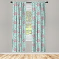 thumbnail image 5 of Ambesonne Coral Window Curtains, Fishes Coral Reef Aquatic, Each 28" W x 95" L, Dark Coral Pale Blue, 5 of 5