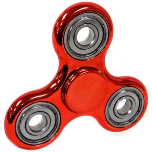 Metal FIDGET Spinner Silver with Red Detail by WANSHENG-NEW 