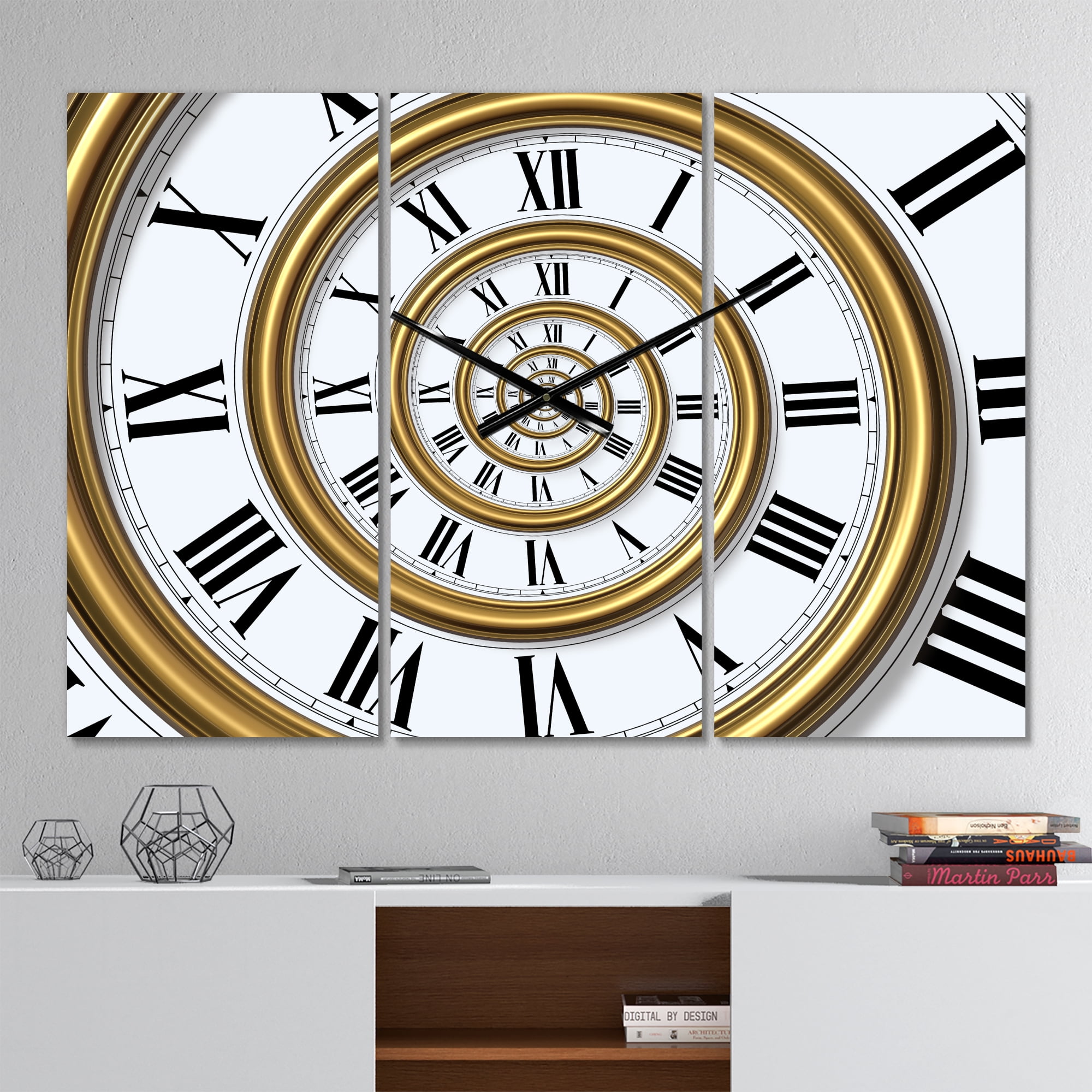 Designart 'Time Spiral in Antique Style' Modern Wall Clock