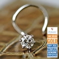 thumbnail image 2 of 3.6mm Natural Si Diamond Solitaire Engagement Wedding Nose Piercing Ring Stud Pin 0.180 Cents, G/H Color 20 Gauge thick 5.0mm Length Spiral Wire Post, 2 of 11