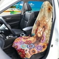 thumbnail image 2 of Binienty Highland Cow Car Seat Towel Cover After Gym Beach Running Athletic Hippie Floral Removable Car Sweat Towel Front Seat Cover Accessories, 2 of 7