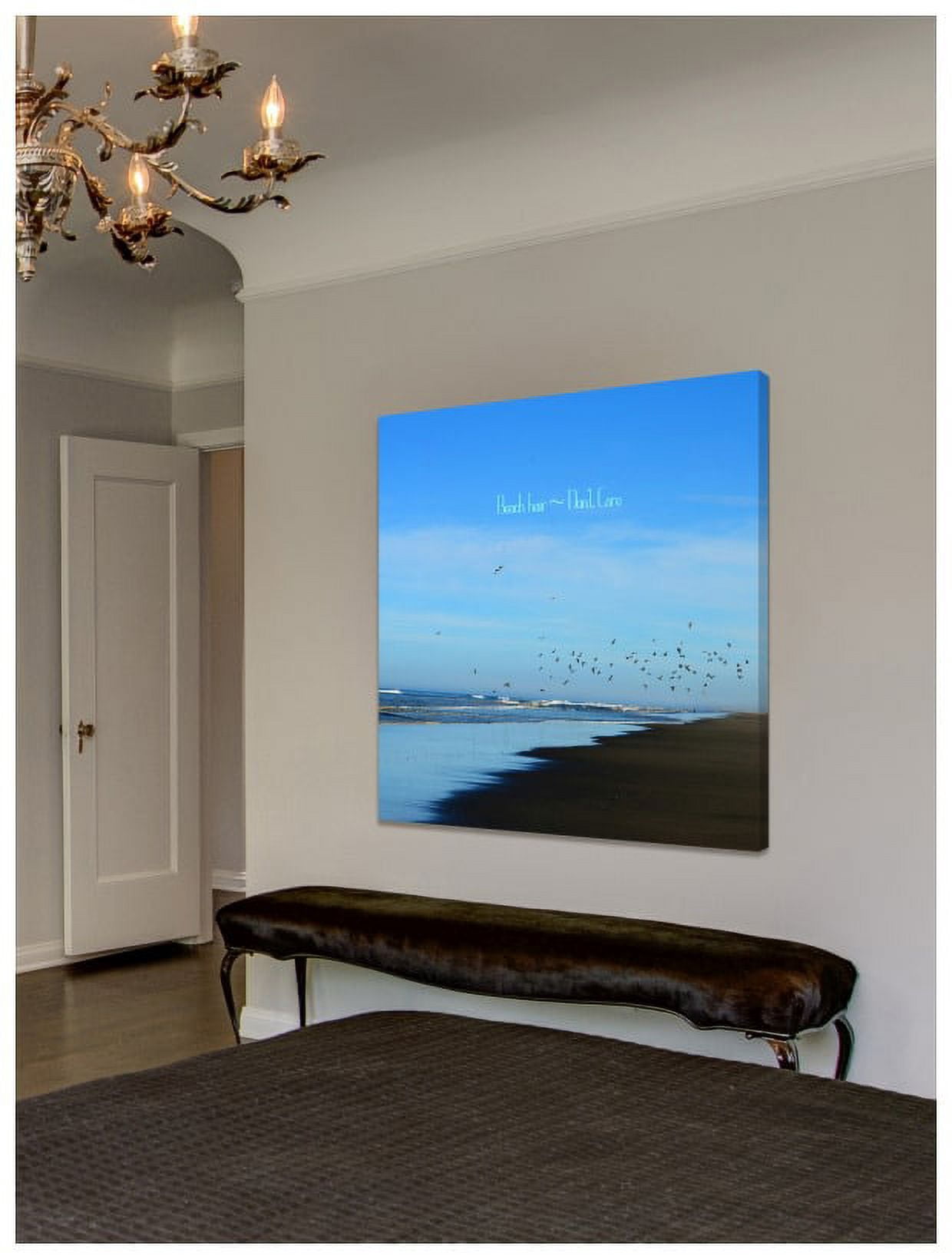"Beach Hair Text" Painting Print on Wrapped Canvas