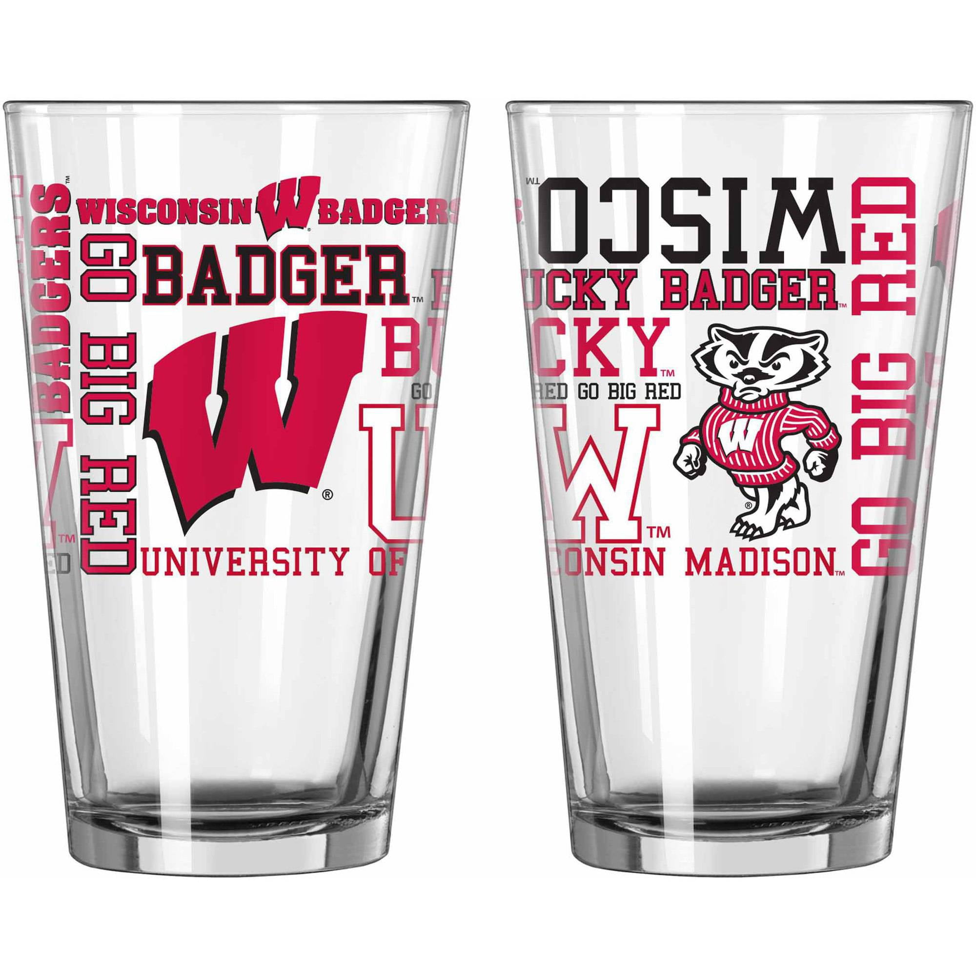 Boelter Brands NCAA Set of Two 16 Ounce Spirit Pint Glass Set, University of Wisconsin... by Boelter Brands