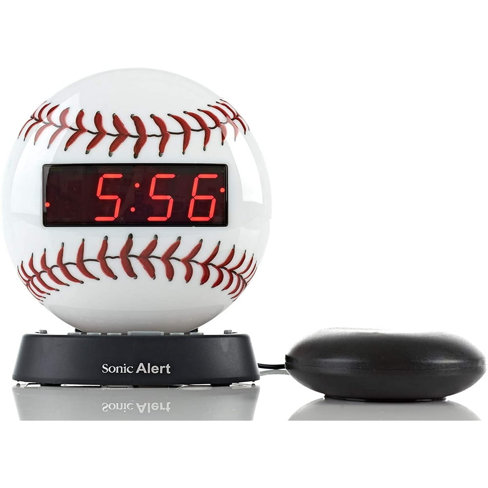 Sonic Alert Baseball Alarm Clock Nightlight Soft Ambient Light for