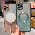 thumbnail image 6 of Compatible with iPhone 11 Pro Max Magnetic Gardient Glitter Case, Plating Bling Cute Case with MagSafe for Women Girls Full Camera Protector Back Cover for iPhone 11 Pro Max 6.5'' Green, 6 of 11