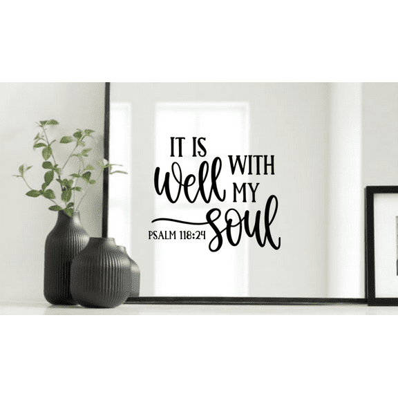 Religious Wall Decal, Psalm 118:24 Scripture Quote, 11.5 x 10 inches, Modern Christian Home Decor