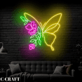 thumbnail image 2 of C-CRAFT Floral Butterfly Neon Led Light for Flower Shop Wall Art Decor, 2 of 5