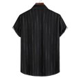 thumbnail image 4 of BOBOGOJP Chemises Décontractées à Manches Courtes Chemise Classique Tissée Douce, Noir M, 4 of 5
