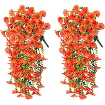 TOPRenddon Artificial Rose Vine Hanging Decor Set of 2 - 30" Fake Flower Garland for Wall/Ceiling - UV Resistant Home Garden Decor for Living Room Bedroom Patio