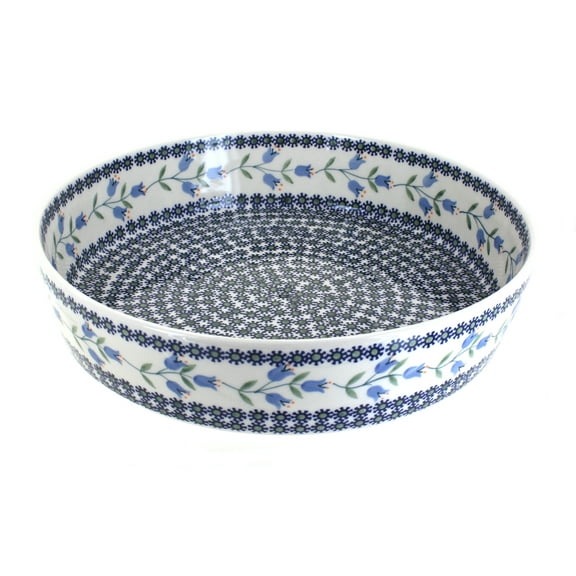 Blue Rose Polish Pottery Tulip Large Round Baker