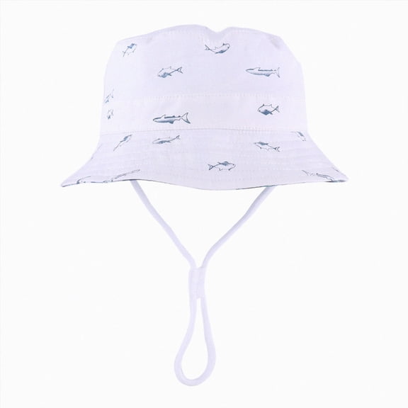 TOWED22 Baby Sun Hat Toddler Bucket Hat for Girls Boys Infant Sun Protection with Wide Brim Kids Caps(White,0-3 M)