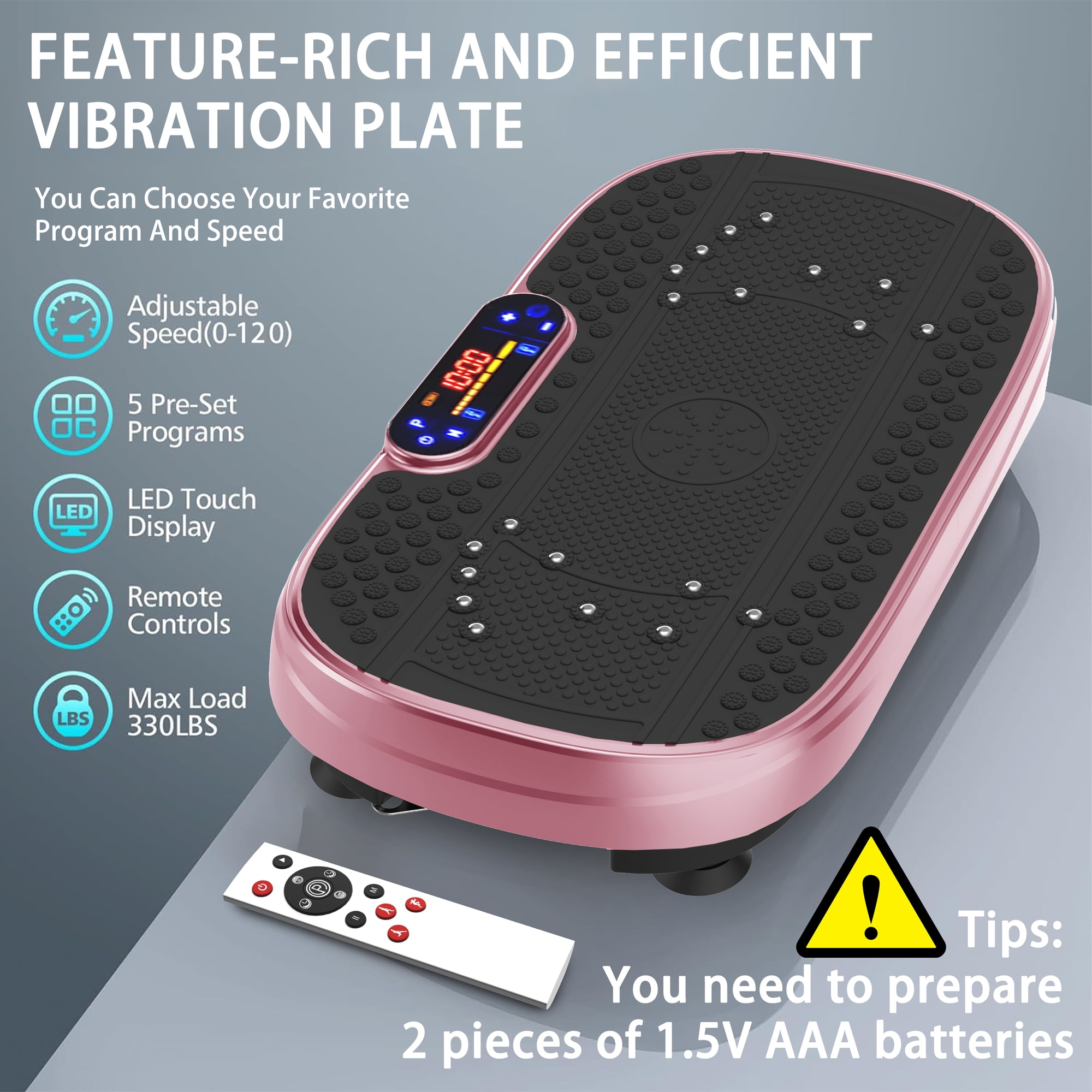 HomePerch Vibration Plate Exercise Machine for Lymphatic Drainage, Whole Body Workout Fitness Platform with Resistance Bands, Shake Board for Weight Loss & Home Gym Training  Red
