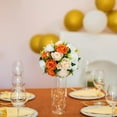 thumbnail image 3 of Flower Ball Centerpieces for Table:  10 Pcs Fake Rose Flowers Orange Artificial Silk Floral Arrangement Center Piece Kissing Bouquet for Wedding Party Valentines Day Home Decor, 3 of 7