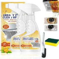 2025 New Greasy Dirt Clean Spray, 120ML/4FL.OZ Multifunctional Powerful Kitchen Foam Cleaner, All Purpose Stain Removal Cleaners for Kitchen Oil Stains (2PC)