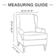 thumbnail image 5 of Enova Home Ultra Soft Stretch Fabric Wing Chair Slipcover Armchair Slipcovers Furniture Protector (Ivory), 5 of 6