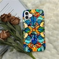 thumbnail image 6 of FKBRCL4U Compatible with iPhone 16 Glossy Case, Stained Glass Windows Colorful Mosaic Pattern for Girl Full Body Design Soft Silicone Drop Shock Scratch Protection for iPhone 16, 6 of 7