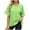 Green, variant on Sevevn Women's Fashion Casual Spring And Summer New Solid Color Thread Round Neck With Shoulder Loose Short-Sleeved Top Black S Gift for Girls