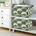 thumbnail image 2 of Yayeee Foldable Storage Basket for Shelves with Handles Waterproof Cloth Bins, Green Abstract Shapes, 2 of 7