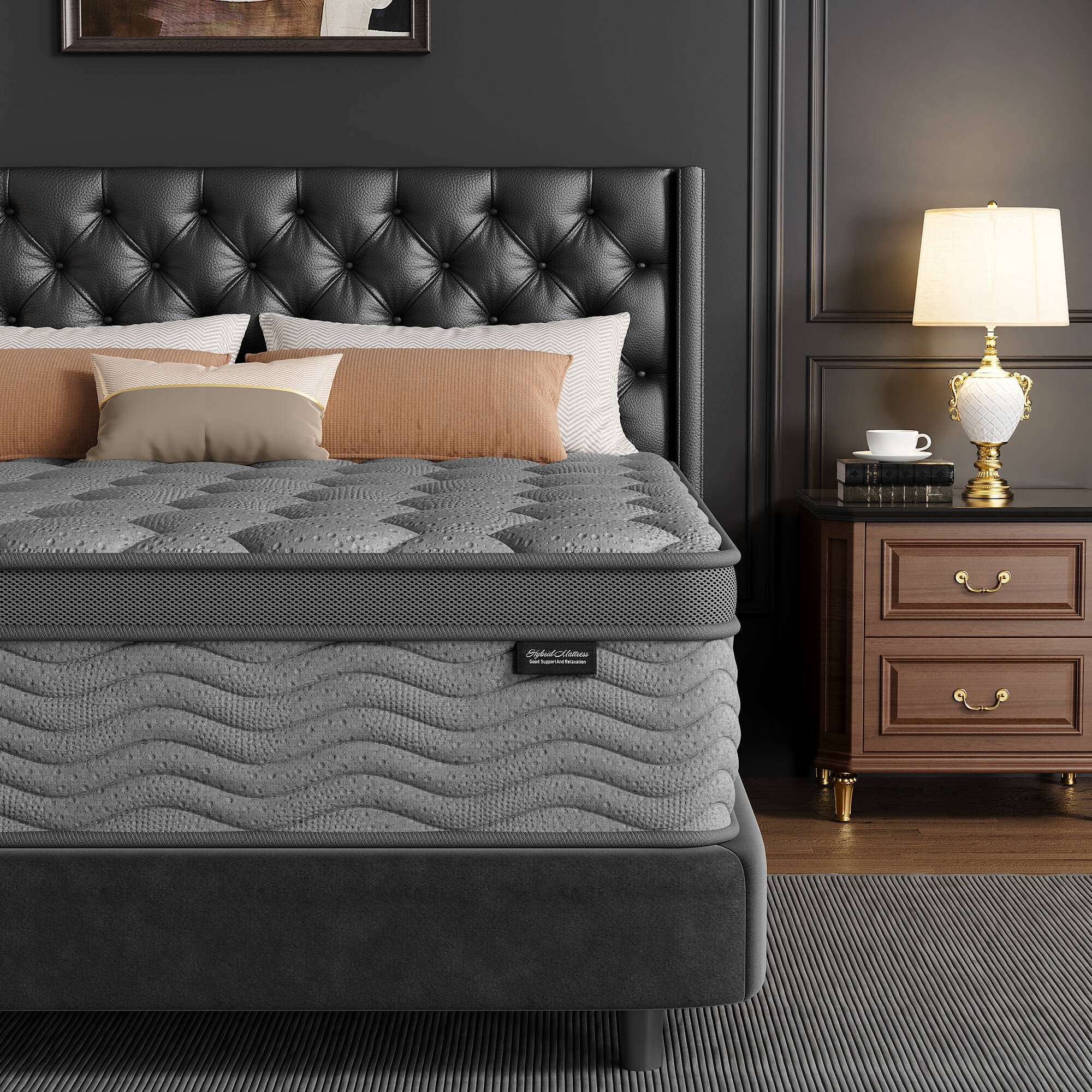 Madevos Queen Mattress 12 inch, Hybrid Mattress in a Box, Memory Foam and Individual Pocket Springs, Pressure Relief, Medium Firm