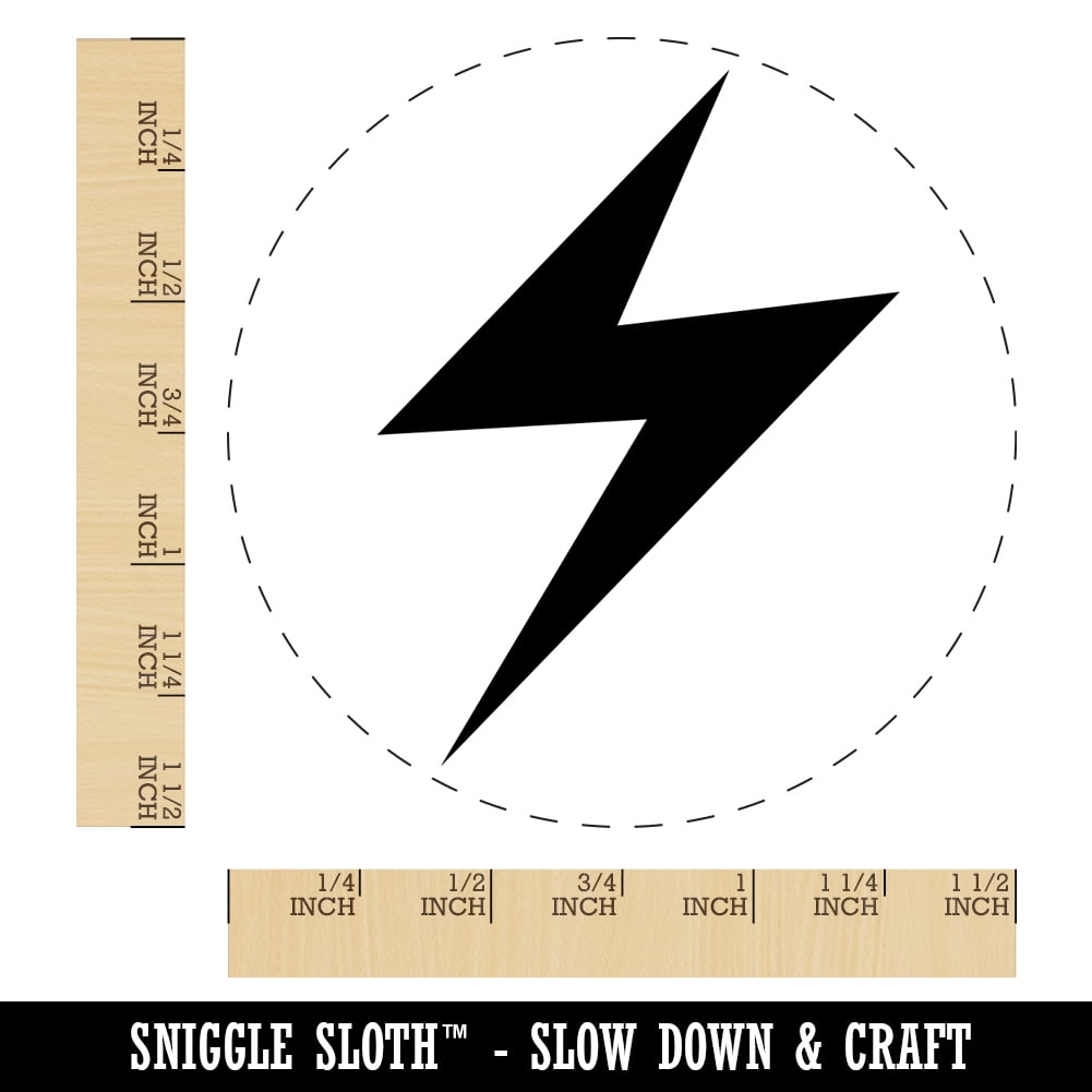 Lightning Bolt Thunderbolt Self-Inking Rubber Stamp Ink Stamper - Black Ink - Large 1-1/2 Inch