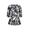 thumbnail image 6 of Ounisa Womens Plus Size 3/4 Sleeve T Shirt Crew Neck Printed Pullover Loose Fit Casual Fashion Comfortable Tops XL-5XL, 6 of 6