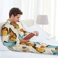 thumbnail image 6 of Sikiie Butterflies Mens Pajama Set, Soft Warm Long Sleeve Sleepwear, Cozy Button-Down Pjs for Men-XX-Large, 6 of 7
