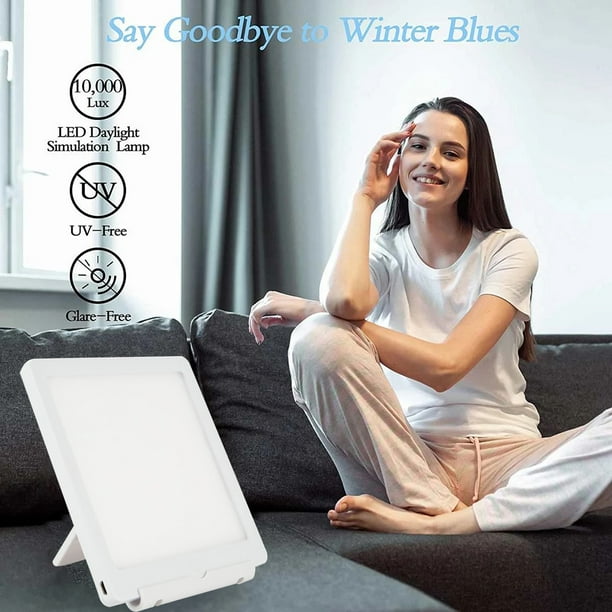 Light Therapy UV-Free 10000 Lux LED Light, Simulation Natural Sun Lamp, Control, Stepless Brightness Level, Timer Function for Home/ Office Use - Walmart.com