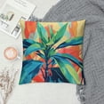thumbnail image 2 of Acheng Palm Leaves with Lush Branches and Leaves Tropical Jungle Palm Leaves Short Plush Pillowcase 1 Piece White, 2 of 5