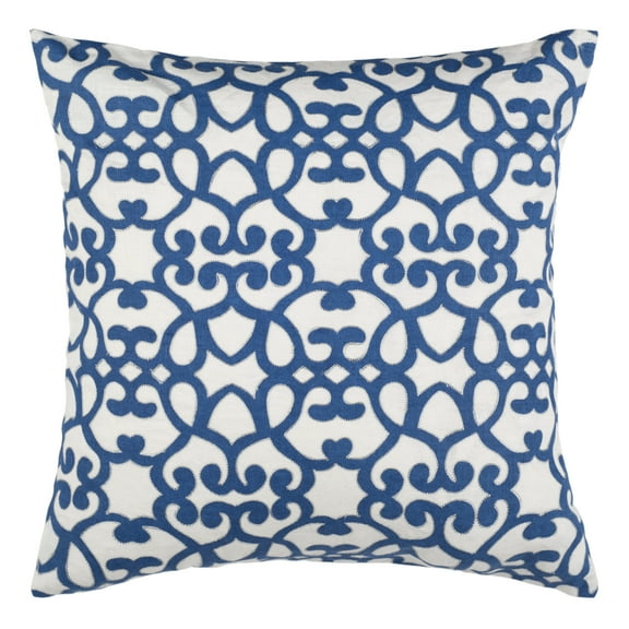 SAFAVIEH Mallorca Geometric Pillow, 20" x 20", Royal Blue, Set of 2