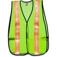 thumbnail image 2 of MCR Safety Mesh General Purpose Safety Vest - Reflective Strip, Lightweight - Visibility Protection - Mesh - Lime - 1 Each | Bundle of 5, 2 of 2