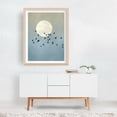 thumbnail image 3 of Flock of birds at full moon - Illustration Moon Minimalist Nature Abstract Scenic Unframed Wall Art Print 16 x 20 inches, 3 of 4