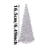 SLYNSHome Lighted Christmas Tree Decorations,Artificial Crystal Colorful LED Night Light Xmas Tree Light Up Glitter Tabletop Tree Figurine for Party Supplies