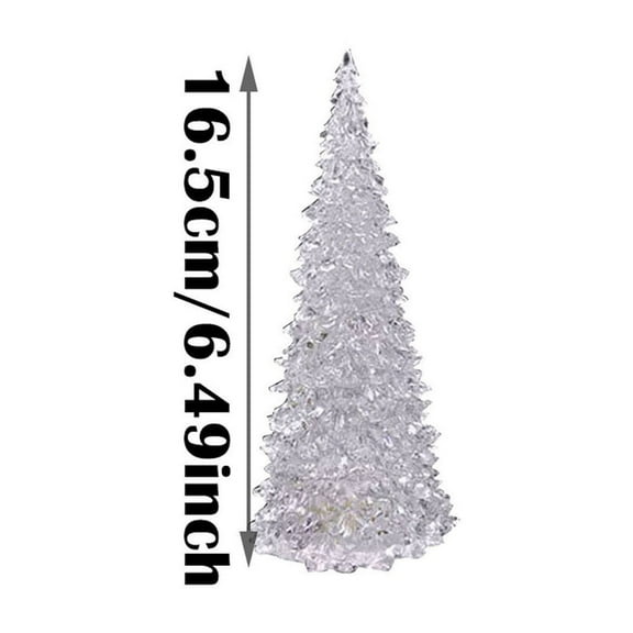CuiLiyq 1 PCS Lighted Christmas Tree Figurine, 6.49" Acrylic Holiday Tree Christmas Table Top Decoration with LED, for Centerpieces Window Desk Mantel