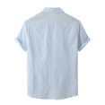 thumbnail image 1 of CHOK Haut d'Été pour Hommes Col Chemise Coton Lin Mode Haut Décontracté Ample à Manches Courtes Chemisier, 1 of 8