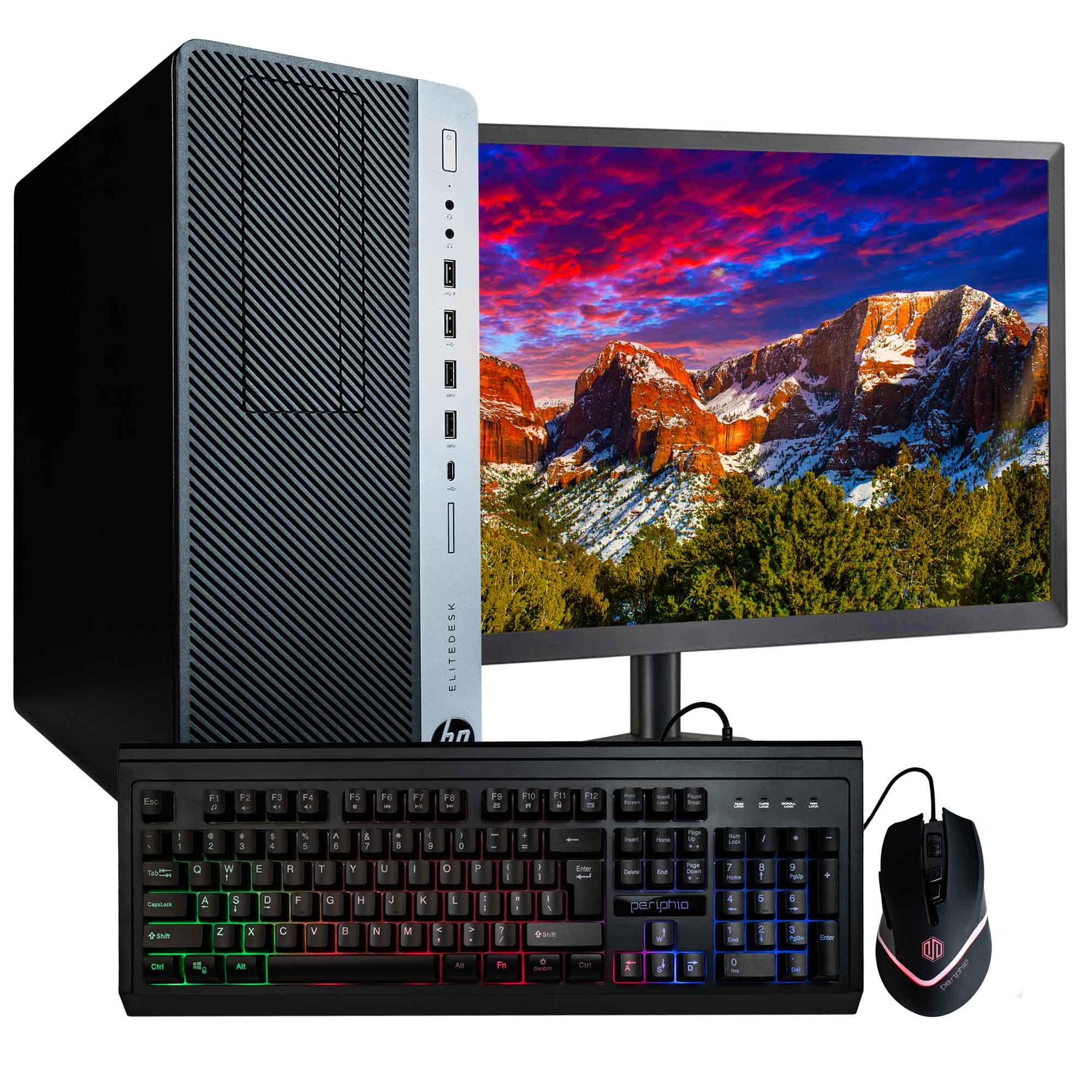 HP EliteDesk 800G4 Tower Desktop Computer | Hexa Core Intel i7 (3.4) | 16GB DDR4 RAM | 500GB SSD Solid State | Windows 11 Professional | New 22in LCD Monitor | Home or Office PC