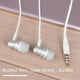 thumbnail image 3 of Audífonos K2 intrauditivos de cable trenzado con micrófono (plata + blanco), 3 of 9