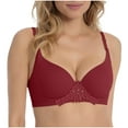 thumbnail image 2 of Blmnix Bra for Women Underwire Lace Bra Push Up Bra Full-Figure Standard Straps Red Wireless bras for Women, 2 of 8