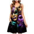 thumbnail image 2 of Women Dresses Xqxayjr Women Mardi Gras Sundresses with Pockets Summer Casual Flowy Swing Trendy Spring Dresses Knee Length Carnival Parade Party Sleeveless Tshirt Holiday Dress, 2 of 5
