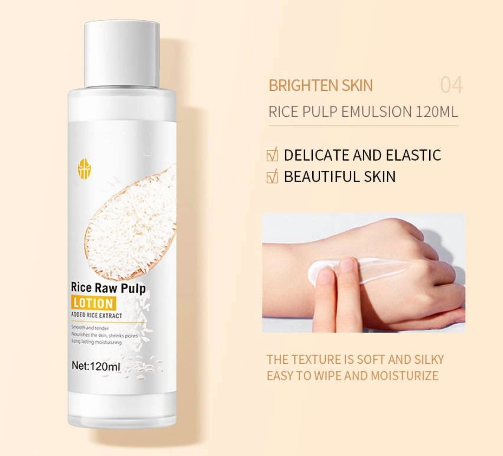 QunYou Skin Care Products for Women 6PCS Rice Puree Rejuvenation and Moisturizing Hydrating Set 120ml+15ml+120ml