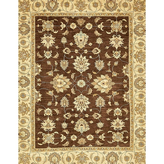 Ahgly Company Indoor Rectangle Abstract Chrome Gold Yellow Oriental Area Rugs, 4' x 6'