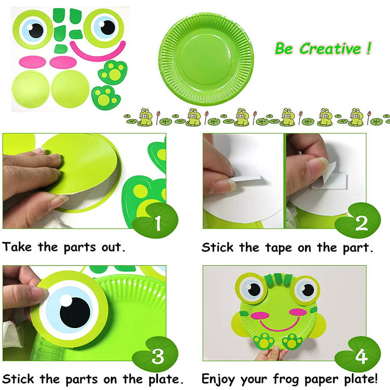 ZMLM Kids Paper Plate Arts Crafts Kits Multi Color Patterns