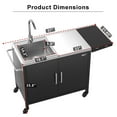 thumbnail image 7 of GDLF Outdoor Grill Table with Sink,Metal Outdoor Grill Cart, Outdoor Kitchen Island with Stainless Steel Sink, 7 of 7