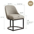 thumbnail image 3 of Upholstered Barrelback Dining Chair with Brown Metal Base, Set of 2, 3 of 13