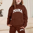 thumbnail image 2 of Big Girls Outfits Sets Casual Winter Wear Trendy Printed Hooded Sweatshirt Cute Girls' Fall Clothing Sets Coffee Size 8-9T, 2 of 4
