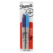 Sharpie Permanent Markers, Fine Point, Purple and Turquoise, 2-Count
