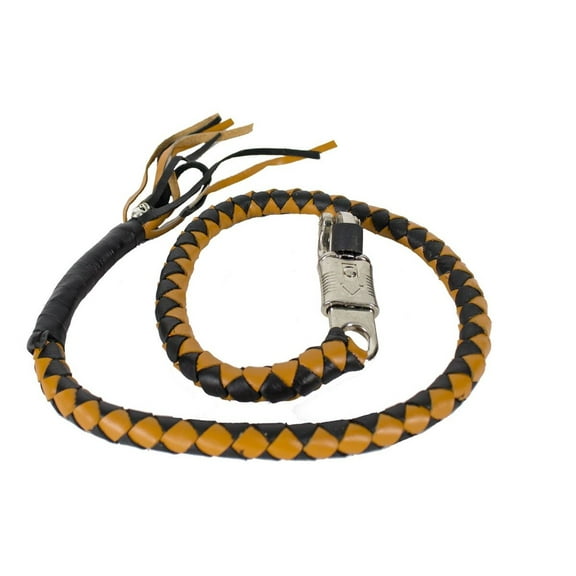 Dream Apparel 42" Leather Motorcycle Get Back Whip for Handlebar Fringed Biker Whip