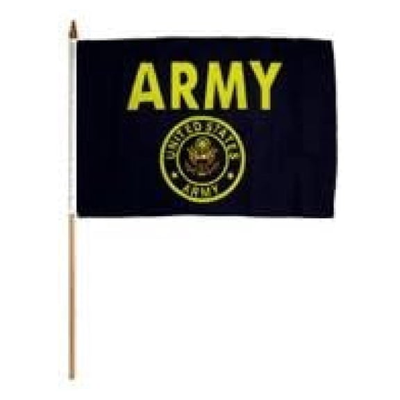 Army Stick Flags 12x18 inch - 1 Dozen American Flags on Wooden Sticks - USA Parade Flags - Military Appreciation Flags - Patriotic Decor