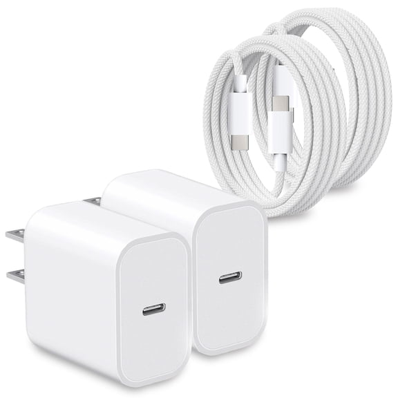 2 pcs for iPhone 17 16 15 Pro Max iPad Mini AirPods PD 30W USB C charger fast Charging with braided cable 1m 1m for Samsung S25 S24 S23 S22 Type C Plug for Google pixel 9 8 7 Xiaomi 17 15 TCL Motorol
